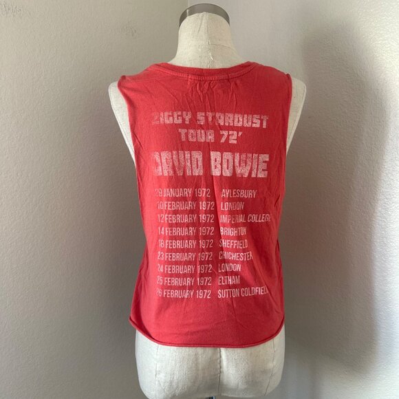 Daydreamer Bowie Ziggy Stardust Tour 72 Tank Top Crew Neck Cotton Blend Raw Edge - Picture 3 of 11